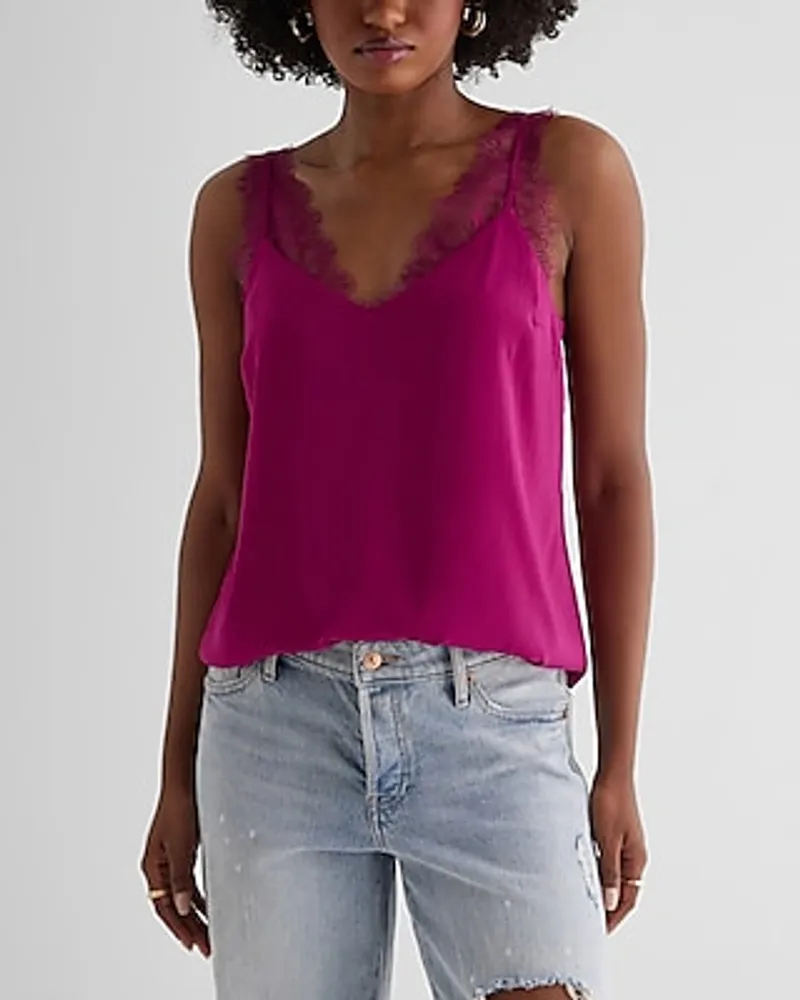 Satin Lace Strap V-Neck Downtown Cami Women's