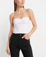 Poplin Corset Crop Tube Top White Women's L