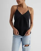 Satin Seamed V-Neck Cross-Back Downtown Cami Women's