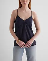 Satin Seamed V-Neck Cross-Back Downtown Cami Women