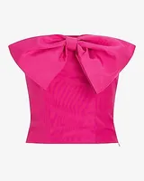 Strapless Bow Corset Tube Top Pink Women's 00