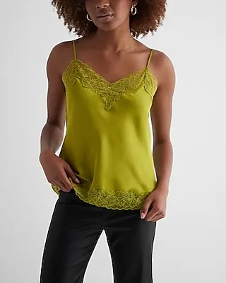 Satin Lace Trim V-Neck Downtown Cami Women's