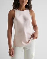 Satin Crew Neck Tank