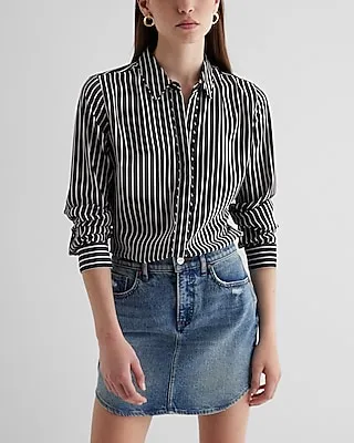 Relaxed Striped Portofino Shirt Black Women