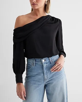 Off The Shoulder Draped Balloon Sleeve Bodysuit Women's