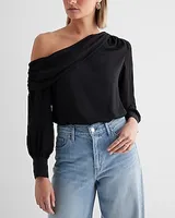 Off The Shoulder Draped Balloon Sleeve Bodysuit Women's