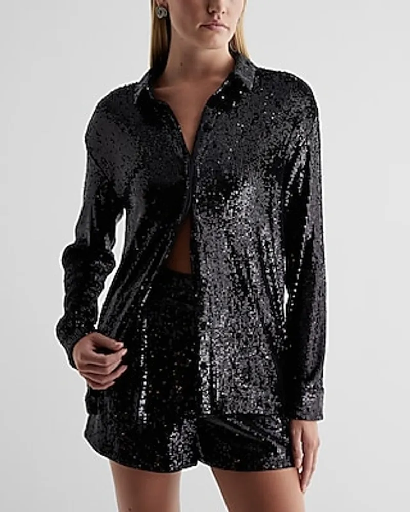 Relaxed Sequin Portofino Shirt Women's