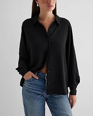 Dolman Long Sleeve Portofino Shirt Black Women's M