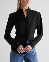 Relaxed Ruffle Neck Portofino Shirt Women