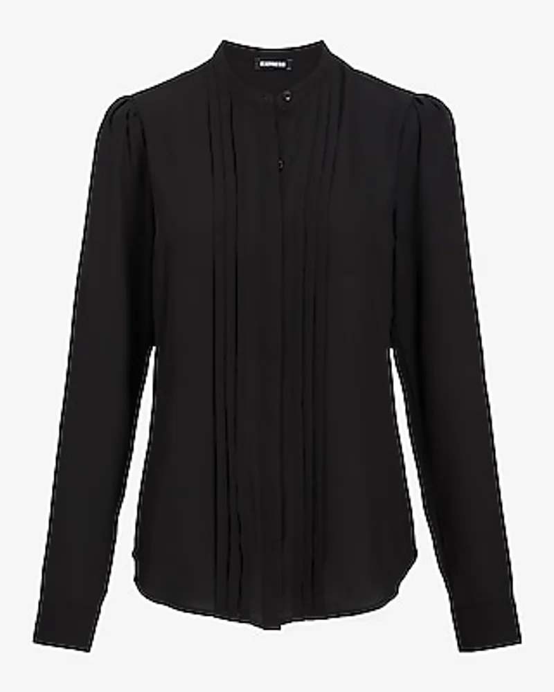 Relaxed Pleated Portofino Shirt Black Women's S