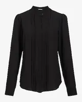 Relaxed Pleated Portofino Shirt Black Women's S