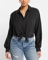 Tie Front Shirt Bodysuit