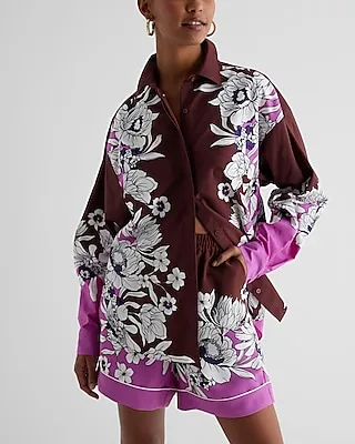 Floral Boyfriend Portofino Shirt Multi-Color Women's S