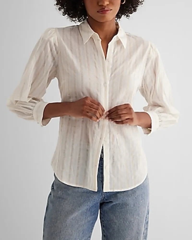 Relaxed Metallic Half Sleeve Portofino Shirt