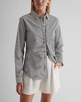 Slim Striped Portofino Shirt Black Women's XS