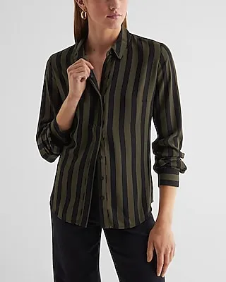 Relaxed Striped Portofino Shirt Green Women's S