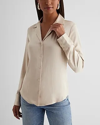 Relaxed Satin Portofino Shirt Neutral Women's M