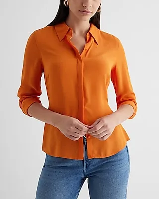 Slim Portofino Shirt Orange Women's S