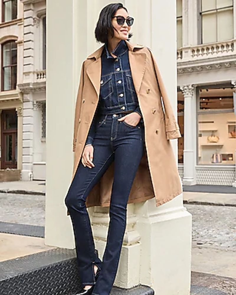 Express Belted Trench Coat Brown Women 