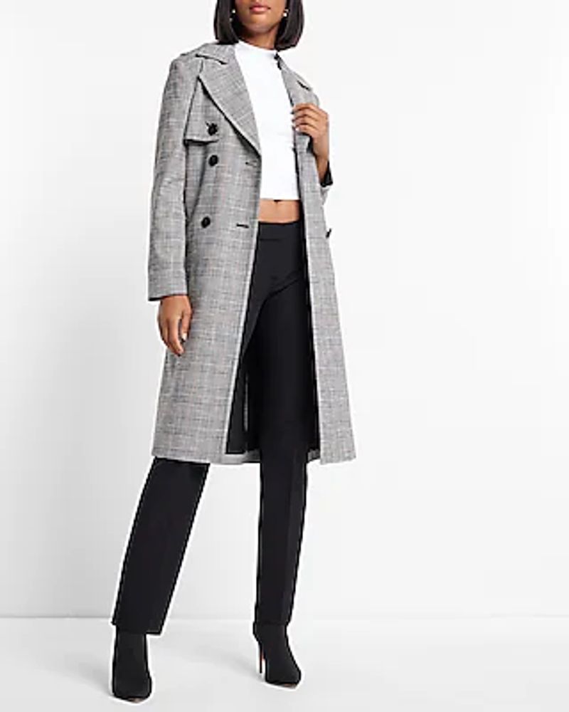 Express Plaid Tie Waist Trench Coat | Dullest Town Center
