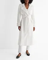 Belted Trench Coat White Women's L