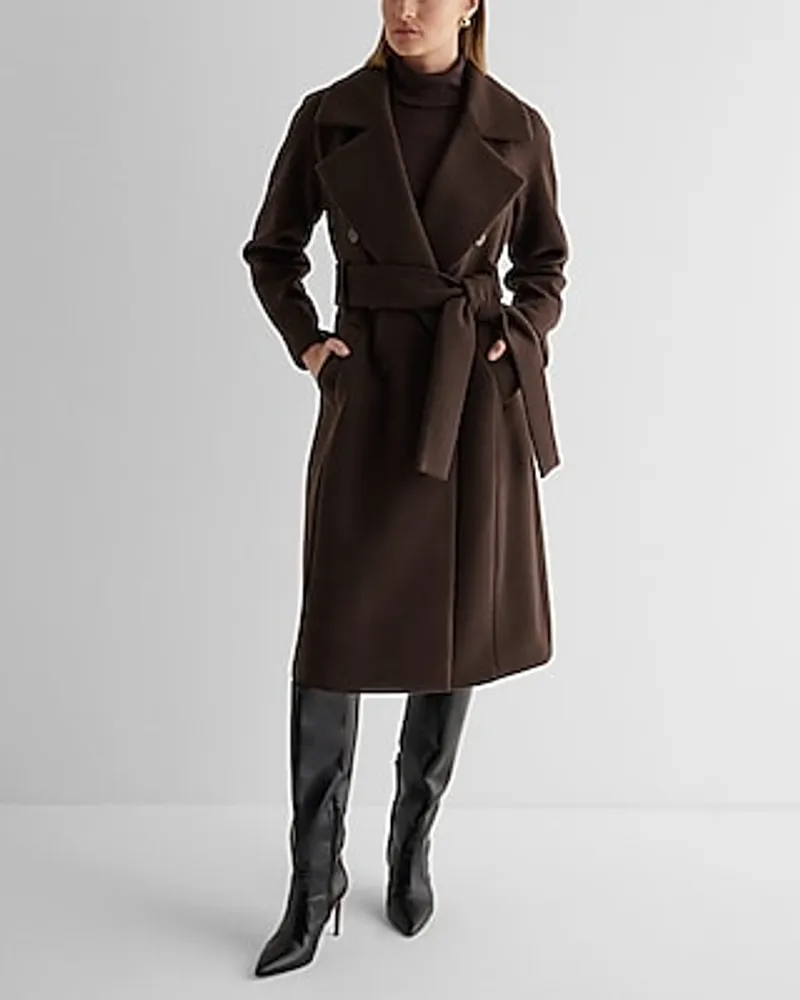 Faux Wool Wrap Coat