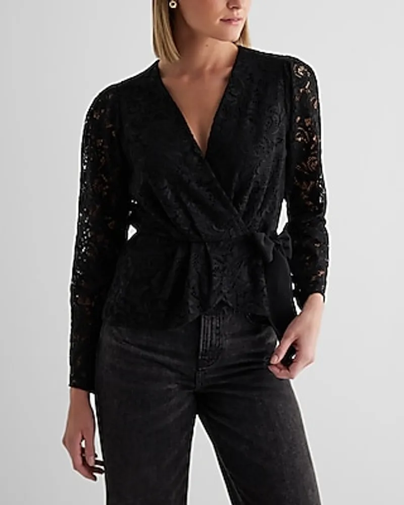 Women's Black Lace Tops - Express