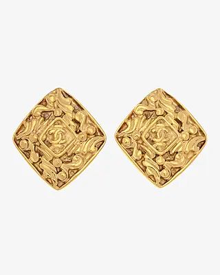 Chanel Cc Logo Clip-On Earrings Authenticated By Lxr Women's Gold