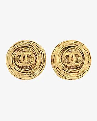 Chanel Cc Logo Round Clip-On Earrings Authenticated By Lxr Women's Gold