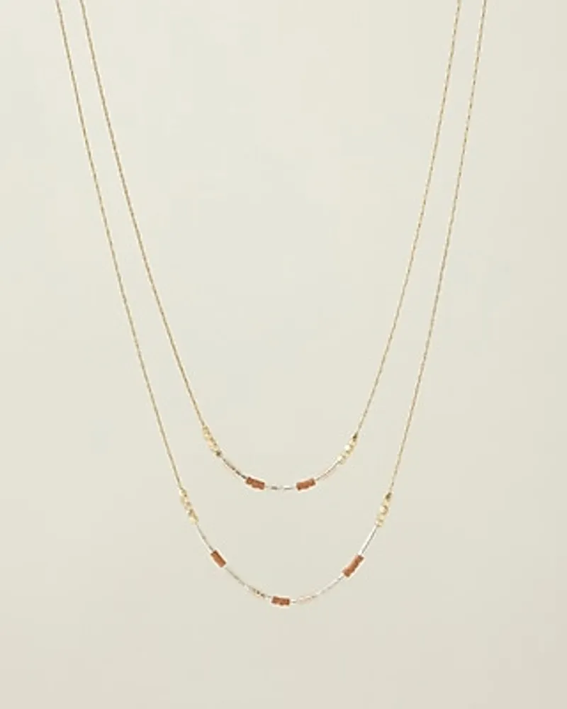 Upwest Layered Glass Bead Necklace