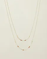 Upwest Layered Glass Bead Necklace