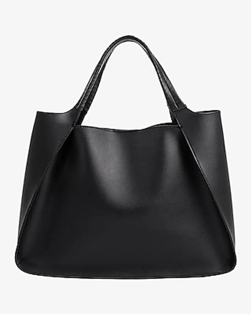 Express Melie Bianco Megan Recycled Faux Leather Tote Bag Women\'s Black |  Mall of America®