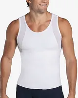 Leo Stretch Cotton Firm Compression Shaper Tank White Men's L