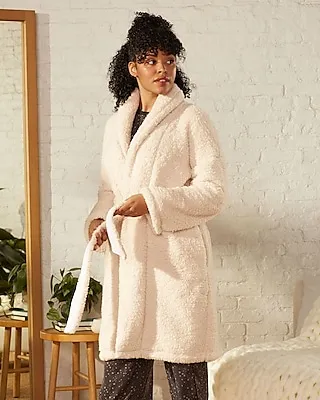 Upwest Soothing Sherpa Robe White Women's L/XL