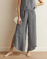 Upwest Tulip Hem Washable Satin Sleep Pant Silver Women's S