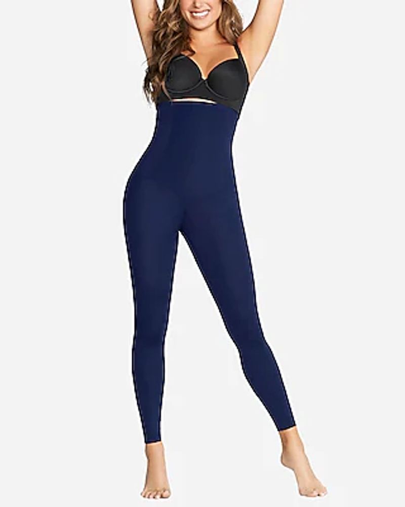 Express Leonisa Extra High Waisted Firm Compression Legging Blue Women's XL