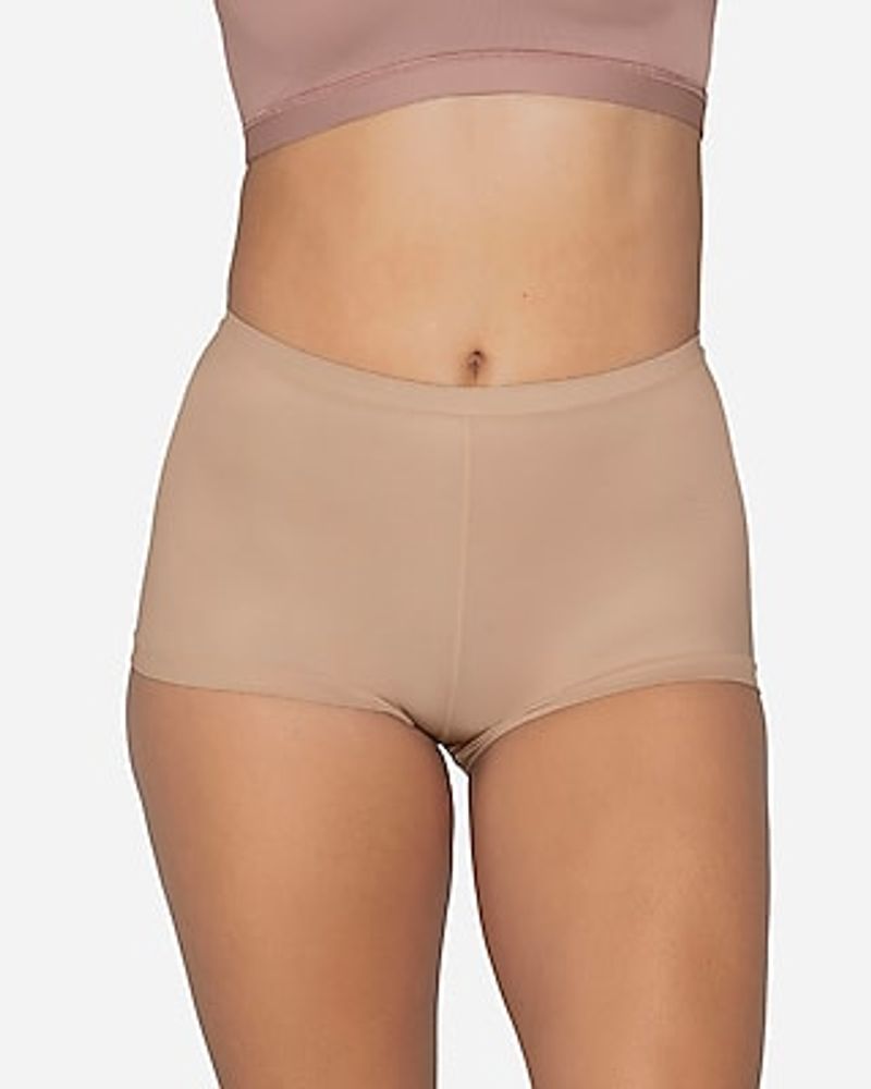 Express Leonisa Firm Compression High Waisted Sheer Short Shaper Brown  Women's