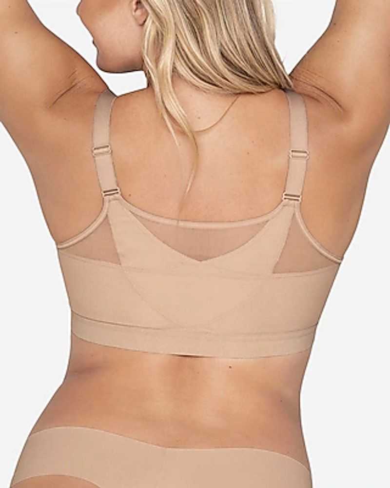 Express Leonisa Sculpting Body Shaper With Built-In Back Support Bra White  Women's
