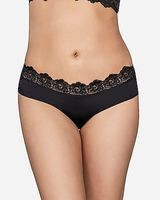 Leonisa Ultra-Light Lace Waistband Cheeky Panty Black Women's M