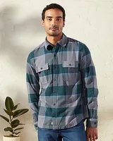 Upwest Plaid Double Pocket Brushed Flannel Shirt Blue Men's