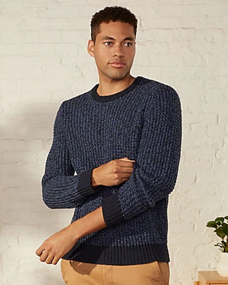 Express Upwest Easy Crewneck Sweater Blue Men's M | Vancouver Mall
