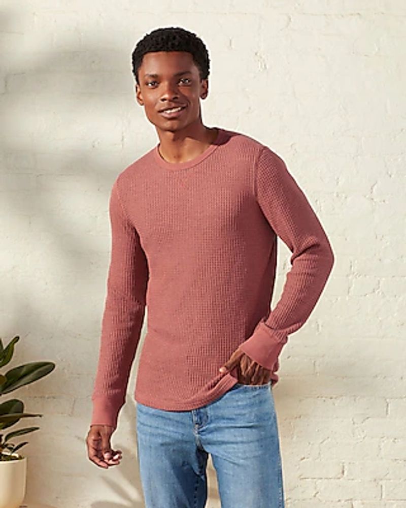 Upwest Cozy Up Waffle Crewneck Tee Red Men's L