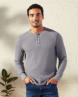 Upwest Cozy Up Waffle Henley T-Shirt Gray Men's XS