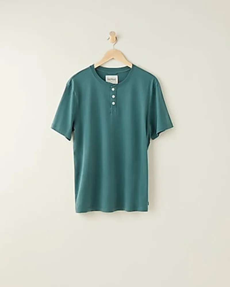 Upwest Clean Cotton Henley T-Shirt Green Men's