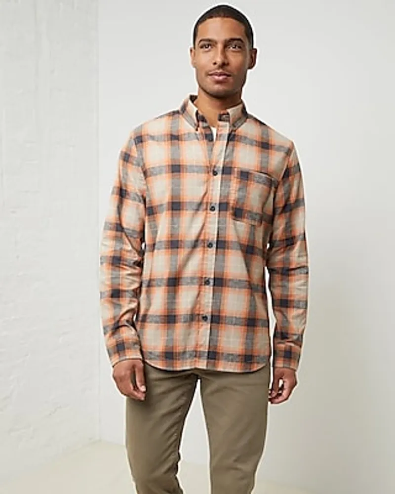 Upwest Ecohemp Tencel Button Down Shirt Orange Men's L