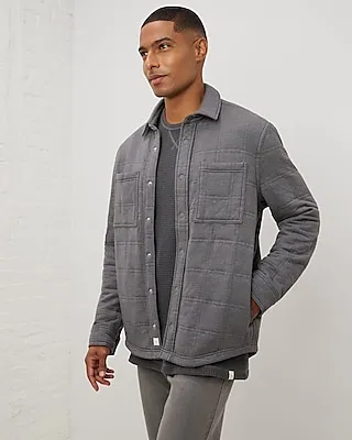 Upwest Relaxed Quilted Shacket Silver Men's