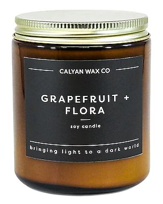 Calyan Wax Co. Grapefruit + Flora Amber Jar Soy Candle