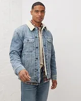 Upwest Sherpa-Lined Denim Jacket Blue Men's L