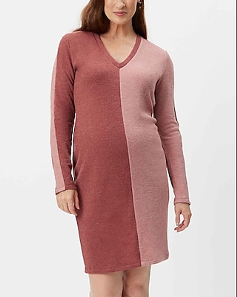 Express Versatile Stowaway Collection Maternity Colorblocking Sweater Midi Dress  Pink Women's | Connecticut Post Mall
