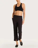 Alala Phoebe Mid Rise Crop Split Hem Pant Black Women's S